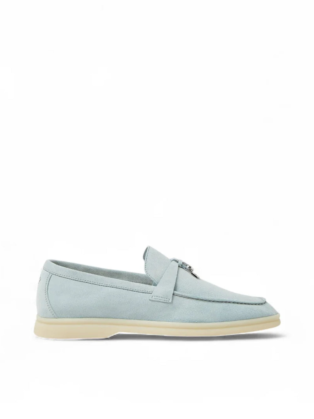 LORO PIANA SUMMER CHARMS WALK SUEDE WOMEN LIGHT BLUE LOAFER