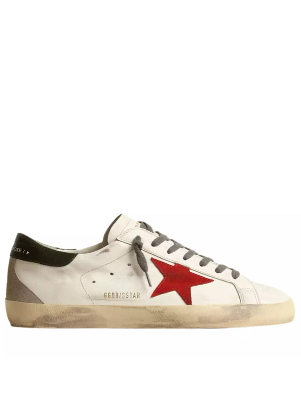 Golden Goose Super-Star with red suede star and green leather heel tab(Men's)