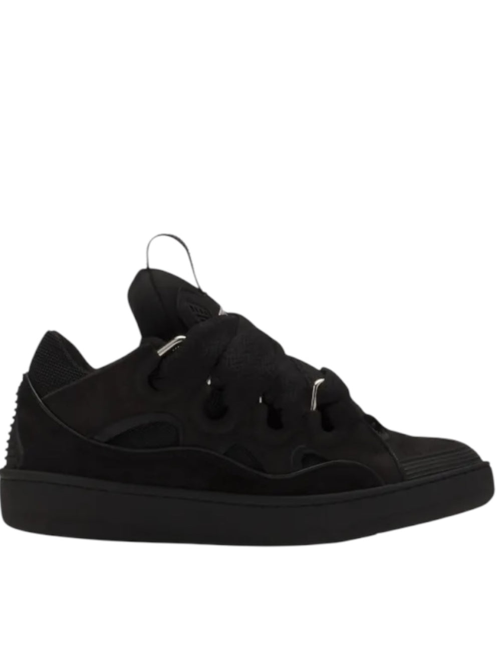 Lanvin ‘Curb’ Leather Blend Sneakers in Black
