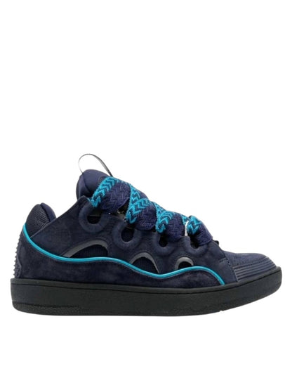 Lanvin ‘Curb’ suede and leather Sneakers in Navy