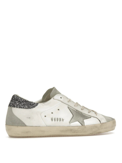 Golden Goose Super-Star – White Dark Grey Glitter