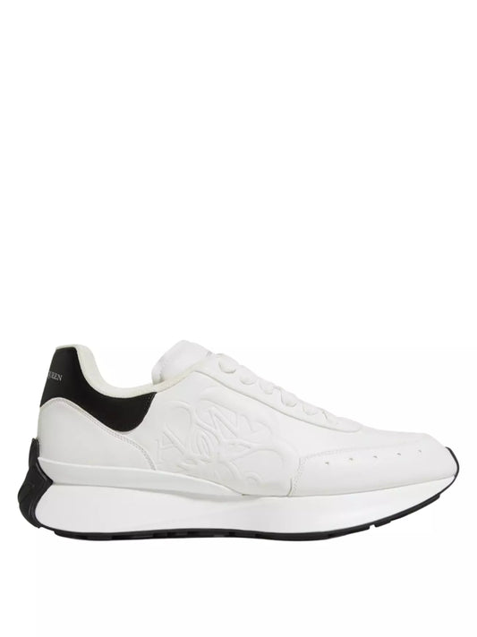 Alexander Mcqueen Oversized Graffiti Sprint Runner – White Black