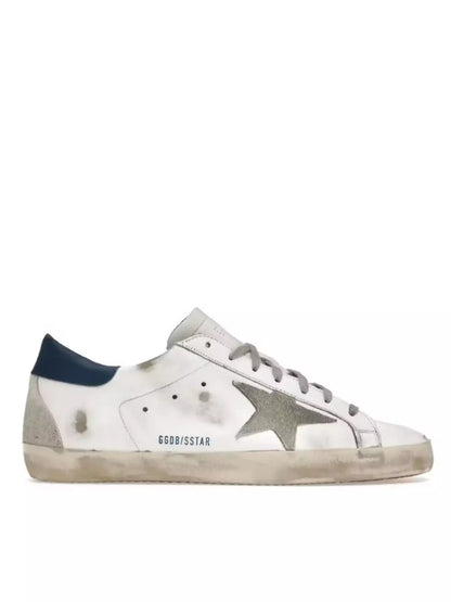 Golden Goose Super-Star – White Royal Blue Grey Suede Patch