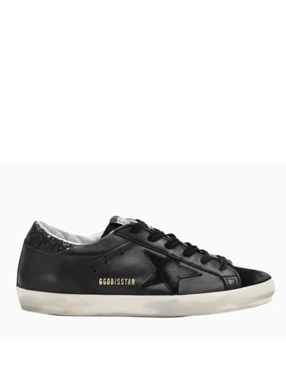 Golden   Goose   Women's   Superstar Glitter Heel Low Top Sneakers in black