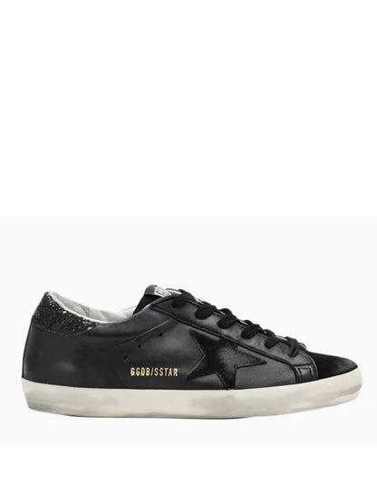 Golden   Goose   Women's   Superstar Glitter Heel Low Top Sneakers in black