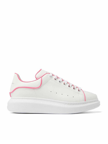 Alexander McQueen Oversized Sneaker in Leather White Neon-Pink
