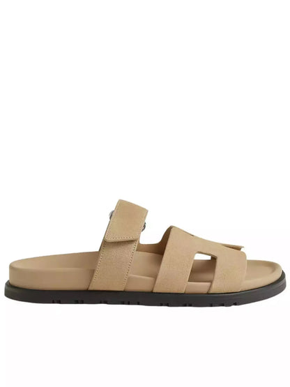Hermes Chypre Sandal Beige Suede