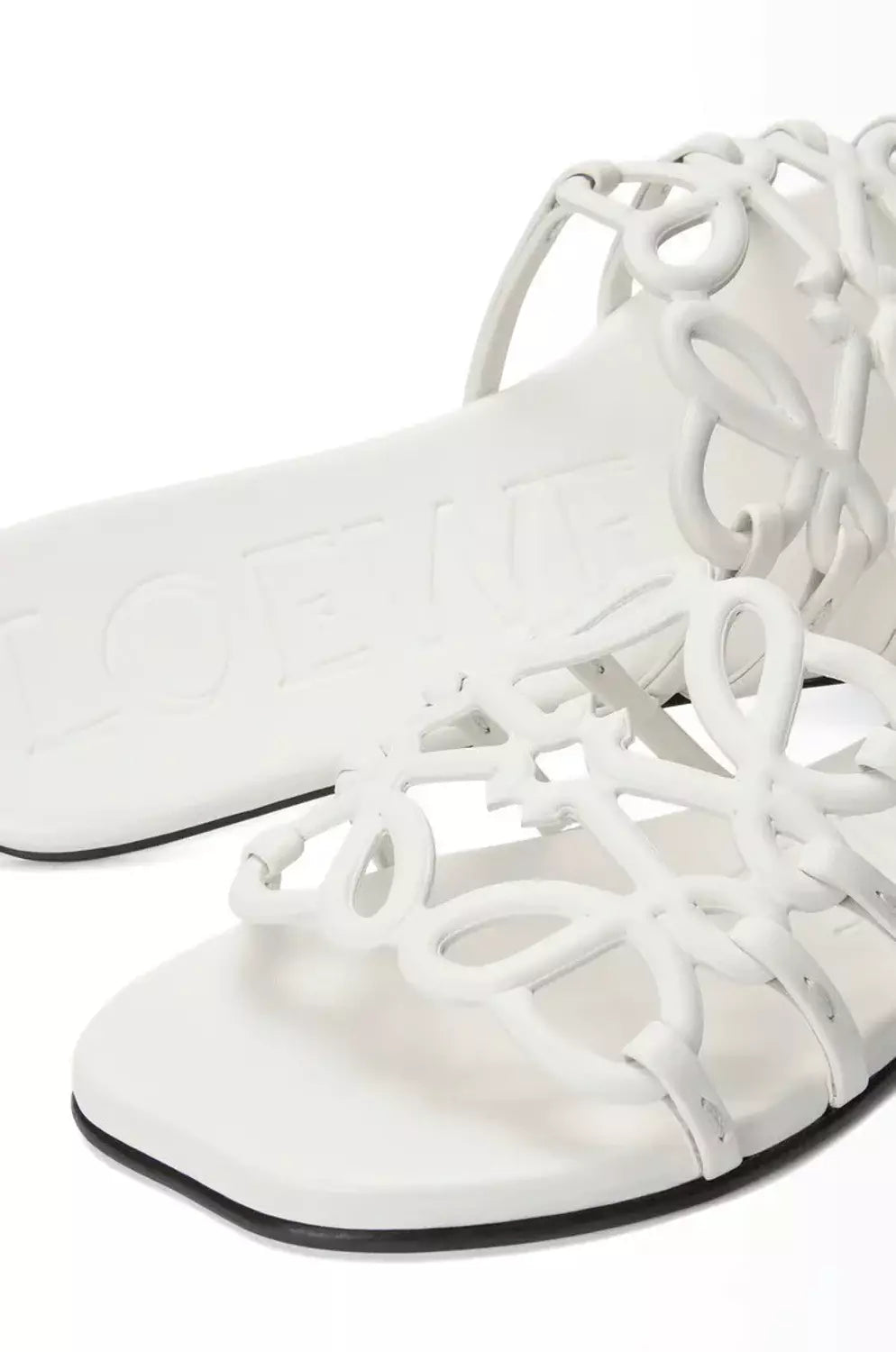 Loewe, Petal Anagram leather slides