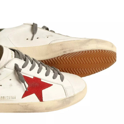 Golden Goose Super-Star with red suede star and green leather heel tab(Men's)